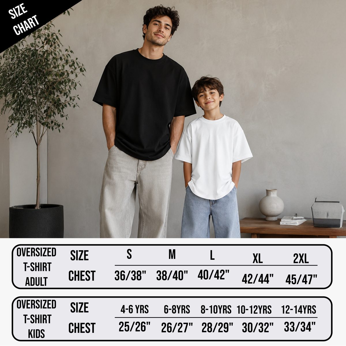 product info kids oversize size