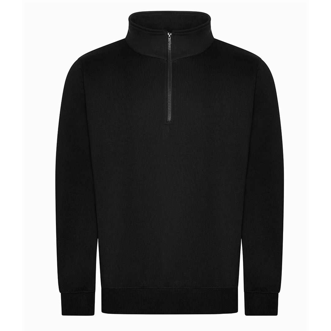 Unisex 1/4 Zip Sweatshirt - Black Front